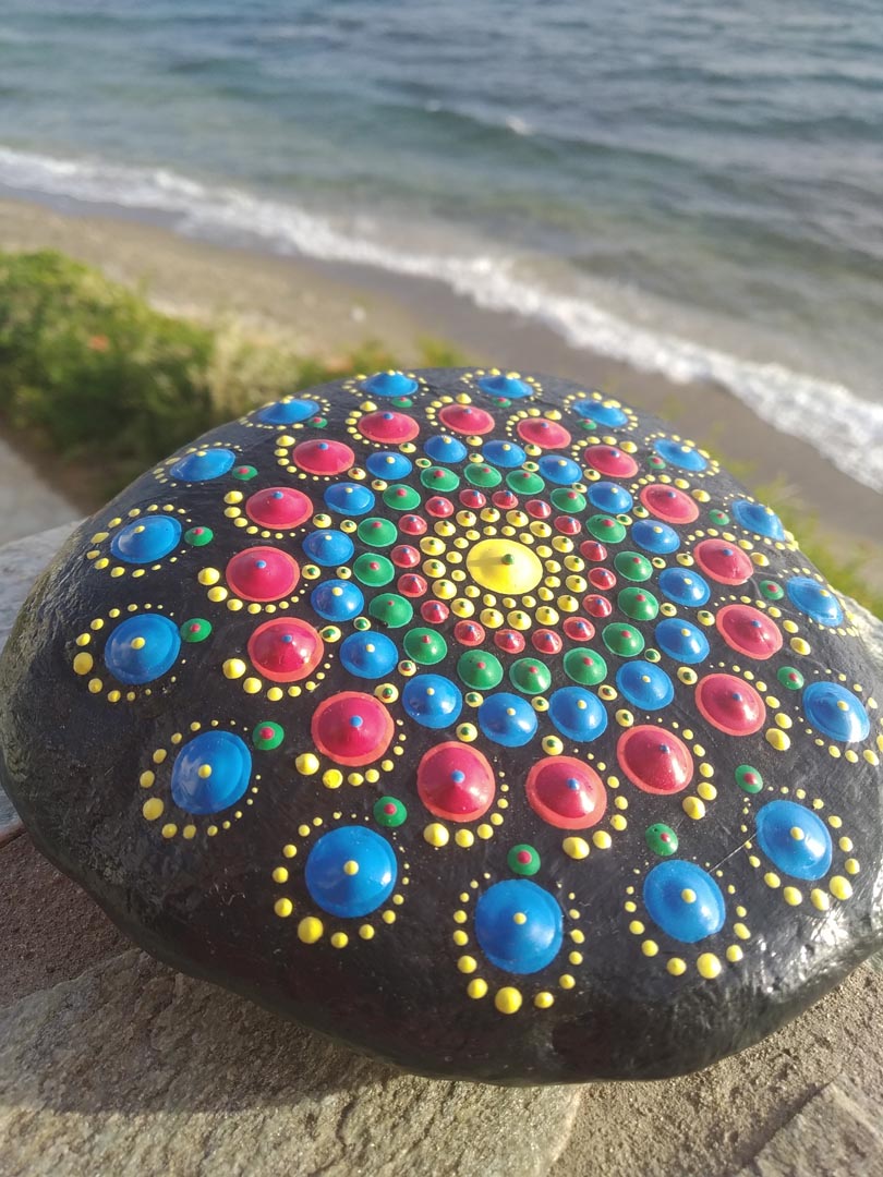 Rainbow Mandala Stone