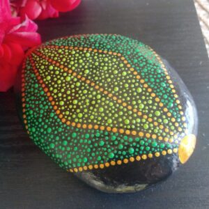 Emerald Geen Leaf Mandala Stone